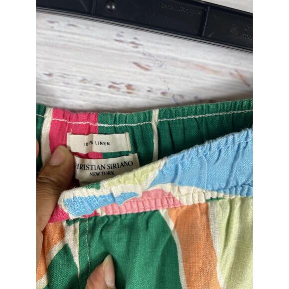 Christian Siriano Pants Women's XL Multicolor Linen Beach Abstract Cover Up Boho - Picture 3 of 8